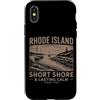Studio Vintage Stile Costiero Custodia per iPhone X/XS Arte Costiera del Rhode Island con Faro Vintage