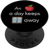 NextLevel Merch An Apple a day keeps windows away sistema operativo PC PopSockets PopGrip Adesivo