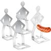 XUDUOO 4 supporti per salsicce alla griglia in acciaio inox, ideali come regalo per uomini, creativi in piedi per salsiccia, accessori per barbecue per salsiccia, divertenti regali per hot dog BBQ Tools per