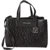 Armani Exchange Liz Pebble Embossed Logo Texture Bag, Black, Nero, taglia unica