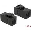 DeLOCK Modulo Keystone Jack RJ45 > Jack RJ45 Cat.6 UTP - Ingresso modulare - RJ-45 - Nero (confezione da 25) (86629)