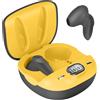 LinQ Cuffie Bluetooth LinQ con microfono + touch control, nero / giallo