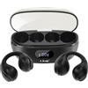 LinQ, cuffie Bluetooth per aerei, microfono senza fili con design a clip, nero