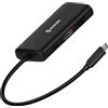 Swissten, hub USB-C con Ethernet + HDMI + USB-C 100W + USB + lettore di schede, nero