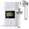 Eko, auricolari wireless TWS Bluetooth 5.0 modello JeezPro con display LED, argento
