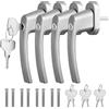 GETLITOOL 2 Paia Maniglia Bloccabile per Finestra con 8 Chiavi per Sicurezza Bambini 4PZ Maniglie per Porte Finestre a Battente con Serratura in Lega di Alluminio Mandrino 35mm - Grigio
