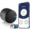tedee Lock GO, serratura intelligente per porta, facile da installare, senza sostituzione del cilindro, controllo tramite Bluetooth e da remoto tramite app, iPhone e Android, Smart Home, nero, Ø 58 mm