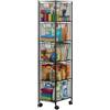 Relaxdays Carrello, 5 cassetti, Metallo, HxLxP: 98 x 20 x 28 cm, 4 Ruote, Cucina, Bagno, nicchie, salvaspazio, Nero