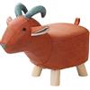 Pitycbo Pouf Poggiapiedi in Legno a Forma di Animale, Multifunzionale, Divano a Forma di Cartone Animato, Sgabello Da Tè, Panca per Camera Da Letto, Ingresso, capra rossa
