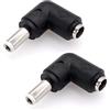 JZK Adattatore per spina jack DC femmina 5,5 x 2,1 mm a maschio da 5,5 x 2,5 mm, adattatore per connettore alimentazione DC, convertitore da maschio 5525 a femmina 5521 con angolo 90 gradi