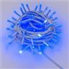 IXTRIMA Catena Luminosa LED, catenaria 10 Metri da esterno, 100 Luci, IP65 Impermeabile e Prolungabile con Effetto Flash, per Natale, Negozi, Balcone (Luce blu - flash, Cavo bianco)