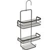 Metaltex Mensola Rettangolare con Gancio, Nero, 23x12x38/47
