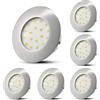 HiBay 6x Faretti LED da Incasso per Cartongesso Ultra Flat 5W Bianco Caldo 3000K 500LM Foro 60mm-68mm Faretti Led Soffitto Round Nickel Non Dimmable
