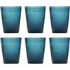 Memento Set 6 Bicchieri Vetro pulegoso Senza Gambo Deep Blue