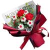 F Fityle Bouquet di fiori all'uncinetto, accessori per la fotografia di bouquet di fiori, fiori finti, bouquet lavorato a maglia completato per il compleanno, ROSSO