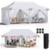 LIFERUN Gazebo 3x6 Pieghevole Impermeabile con 6 Pareti Laterali, Gazebo Esterno Antivento,Tenda UV 50+,12 Chiodi Rettificati e 6 PCS sacchi di sabbia, Gazebo da Giardino Festa/Campeggio/Matrimoni,Bianco