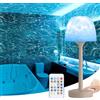 YATOSEEN Lampada da doccia - Lampada da bagno impermeabile con proiettore di onde oceaniche a 16 colori, luce da doccia ricaricabile con controllo touch e telecomando, per bagno/vasca/camera da letto