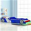 vidaXL Letto per bambini con LED in design auto da corsa 90 x 200 cm Blu