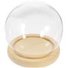 TOYANDONA Mini Cupola di Vetro Trasparente con Base in Legno Naturale Espositore Decorativo per Fiori Eterni e Oggetti da Collezione Copertura Antispolvero per Arredamento Casa