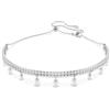 Swarovski Ariana Grande x Girocollo, Gioiello con Zirconia Trasparenti e Crystal Pearls, Taglio Round, Chiusura a Scorrimento, Placcatura in Tonalitŕ Rodio, 30-42 cm, 1,5 cm