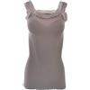 Basic Cotton Canotta Cotone Costine Spallina Pizzo, SABBIA