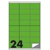 MARKIN Etichette fluo permanenti Markin Copiatabu 70x36 mm in foglio A4 - 24 et./foglio verde - conf. 100 fogli