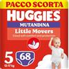 Huggies Little Movers Pannolini Mutandina Taglia 5 (12-17 Kg), Ultra assorbente, Protezione completa, Pacco Scorta, 68 Pz