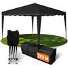 Kronenburg Gazebo Pieghevole 3x3m Impermeabile, Protezione UV 50+, Montaggio Rapido, Tendone da Giardino per Feste con Borsa, Corde e Picchetti, Nero