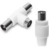 VoltShine Connettore per antenna TV, 2 pezzi, 2 pin, colore bianco, per collegamento e miglioramento del segnale televisivo.