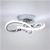Goeco Plafoniera LED Soffitto a Spirale 22W 2500LM 6500K, Argenteo