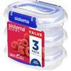 Sistema KLIP IT PLUS contenitore per alimenti | 180 ml | Contenitore per alimenti ermeticoimpilabile e a tenuta stagna utilizzabile in frigorifero/congelatore con coperchi | senza BPA | 3 pezzi