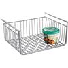 InterDesign iDesign York Lyra Cesto Portaoggetti Da Appendere, Contenitore Con Apertura Per Scaffali In Metallo, Argento