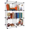 Relaxdays scaffale modulare 6 cubi, Fai-da-Te, HxLxP: 110x37x75 cm, scaffale Filo Metallico, Nero