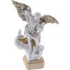 SHALOM - Statua San Michele Arcangelo, In Resina Bianca. Altezza 7 Cm
