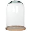 Generico Teca Cupola Campana Vetro Con Base Presepe Diorama Statua Espositore 23x15cm