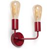 LEDKIA LIGHTING Applique da Parete Metallo 2 Faretti Jayso Rosso E27
