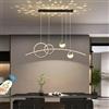 Lanekd Lampadario LED Sospensione Soggiorno Tavolo Sala da pranzo Lampada da Soffitto Dimmerabile con Telecomando Moderni Design per Cucina Ufficio Camera da Letto Lampade Lampadari (L120cm, Nero-B)