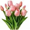 twirush Tulipani artificiali come reali, 10 tulipani artificiali rosa con 6 tulipani e 4 germogli di tulipani artificiali realistici tulipani artistici, 42 cm, fiori artificiali, bouquet di tulipani per vaso