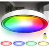 LZQ Lampada da soffitto a LED, dimmerabile, con telecomando, 60 W, RGB LED, 2800-6500 K, rotonda, illuminazione da soffitto