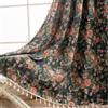 USTIDE - Tenda Floreale con Rose, Stile Rustico Shabby in Jacquard, 1 Pannello con Nappe per Camera da Letto o Soggiorno, 150x180 cm