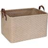 Sea Team Cesto portaoggetti quadrato in iuta con supporto interno, organizer strutturato 42 x 30 x 25 cm, per mensole, armadi, decorazioni per la casa