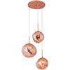 B·LED BARCELONA LED BARCELONA LED Lampadario a Sospensione Triplo in Cristallo Moderno KADNIS - 3 Luci E27, Design Stile Vintage/Industriale per Soggiorno, Camera dei Ragazzi, Ufficio o Ingresso, Rame