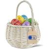Creative Home Cestino Pasquale in Vimini con Manico | Piccolo 16 x 16 x 20 cm (+/- 2 cm) | Cestino Intrecciato a Mano, Cesto Regalo, Frutta, Decorativo | Colore Bianco | Cesto di Pasqua, Festa
