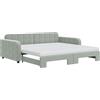 vidaXL Divano letto estraibile con materasso Grigio chiaro 100x200 cm Velluto