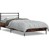 vidaXL Struttura letto in rovere fumé 75x190 cm Materiale a base di legno e metallo