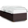 vidaXL Struttura letto senza materasso marrone scuro 100x200 cm tessuto
