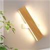 ZMH Led Lampada Parete Interni - 32cm 11w Design Legno Lampada Corridoio Lampada Scale 3000k Bianco Caldo Lampada Parete Illuminazione Interna Soggiorno Camera Letto Corridoio Scale