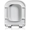 Brigtviee Copriwater Quadrato Con Chiusura Ammortizzata, Tavoletta WC A Sgancio Rapido Con Cerniere Regolabili Per Una Facile Pulizia, Fissaggio Semplice Dall'alto, Asse Water in Materiale UF Bianco, 43.5x34cm