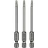 QUARKZMAN 3 Pezzi T15 Testa Torx Punta Cacciavite Innesto Esagonale 1/4 Asta 3 (75mm) Lunga Magnetica Senza Foro Punta Antimanomissione Stella A 6 Punte Cacciavite Punte Trapano.