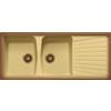 Generic Lavello cucina Borgogna Terra di Francia 116 x 50 cm 2 vasche pilette vecchio ottone e gocciolatoio Made in Italy